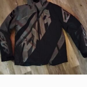 Black and Gray Jacket with Bold Graphics